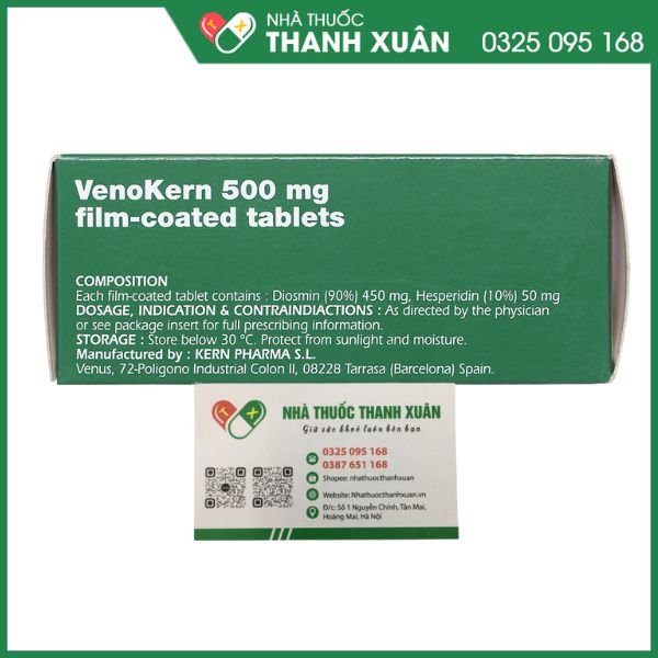 VenoKern 500mg film-coated tablets điều trị trĩ